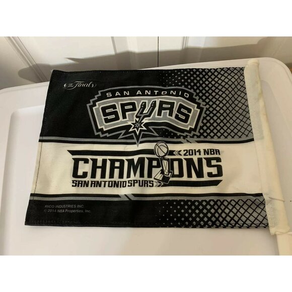VINTAGE San Antonio SPURS 2014 NBA Finals Sports Team Car Window Flag - Picture 3 of 5